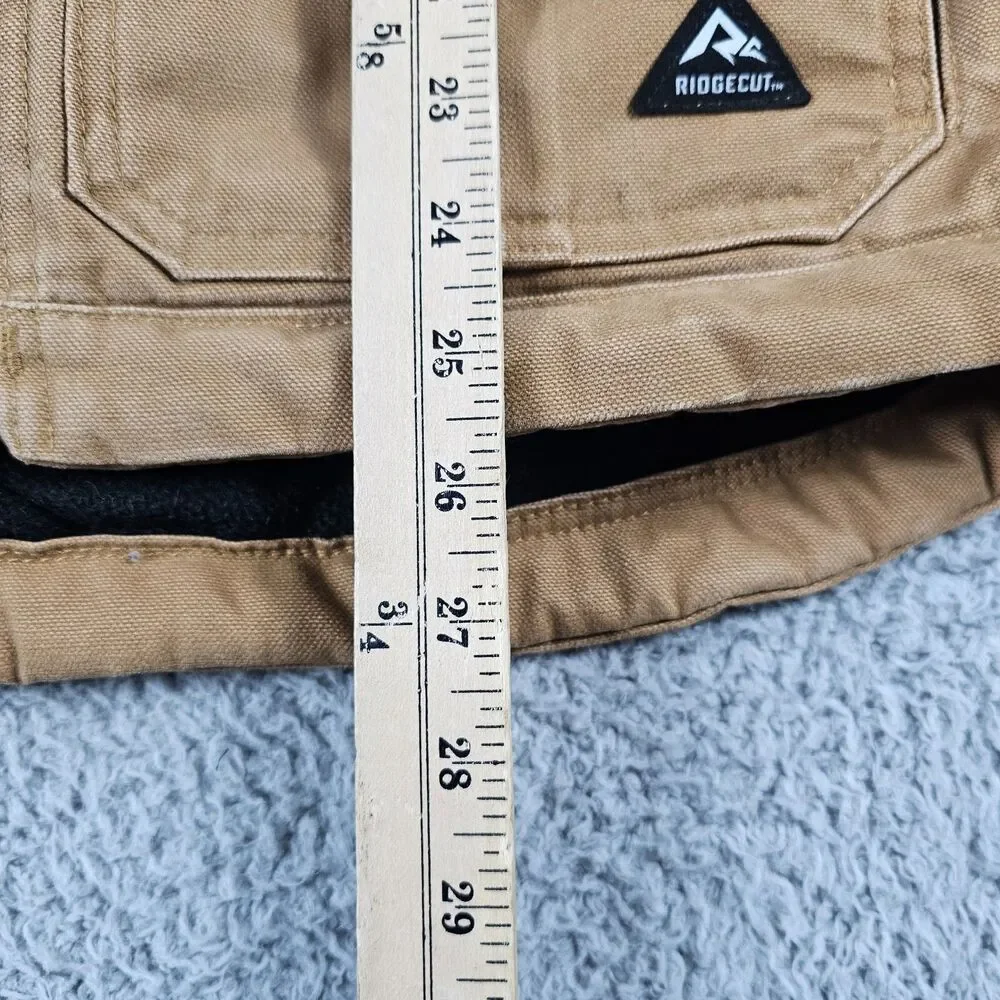 Ridgecut Vest Mens Medium Tan Duck Canvas Utility Workwear Chore Lined Full Zip